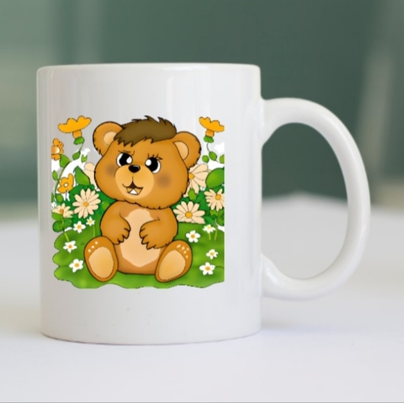 11 oz. Homemade bear coffee, tea mug. Designed by Shea Cheri. - Picture 1 of 1